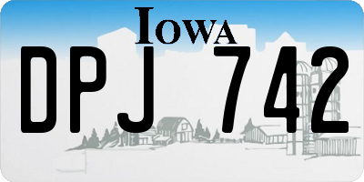 IA license plate DPJ742