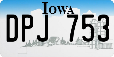IA license plate DPJ753