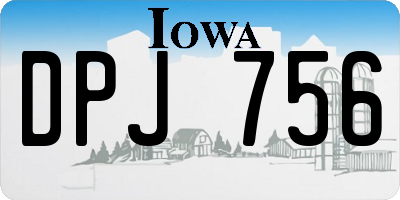 IA license plate DPJ756