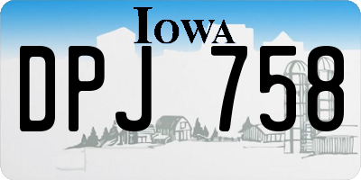 IA license plate DPJ758