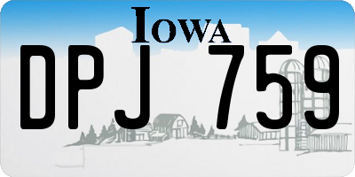 IA license plate DPJ759