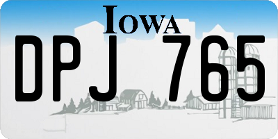 IA license plate DPJ765