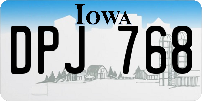 IA license plate DPJ768