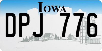 IA license plate DPJ776