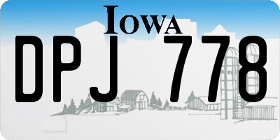 IA license plate DPJ778