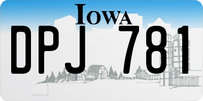 IA license plate DPJ781