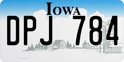IA license plate DPJ784
