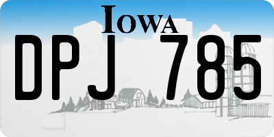 IA license plate DPJ785