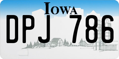 IA license plate DPJ786