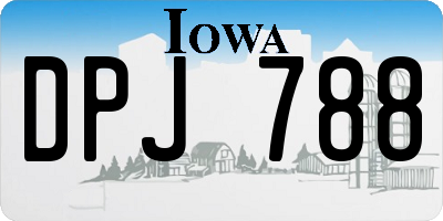 IA license plate DPJ788