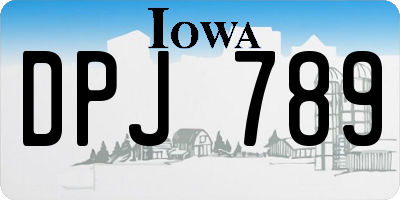 IA license plate DPJ789