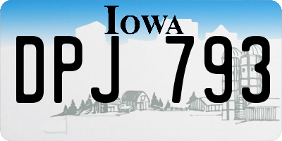 IA license plate DPJ793
