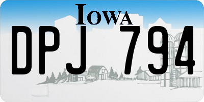 IA license plate DPJ794