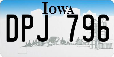 IA license plate DPJ796