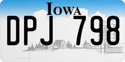 IA license plate DPJ798