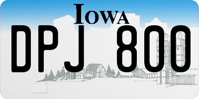 IA license plate DPJ800