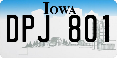 IA license plate DPJ801