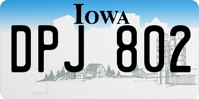 IA license plate DPJ802