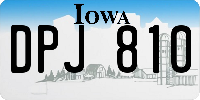 IA license plate DPJ810