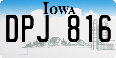 IA license plate DPJ816