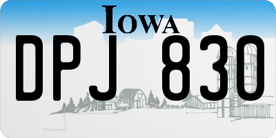 IA license plate DPJ830