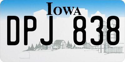 IA license plate DPJ838