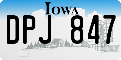IA license plate DPJ847