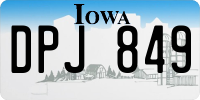 IA license plate DPJ849