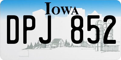 IA license plate DPJ852