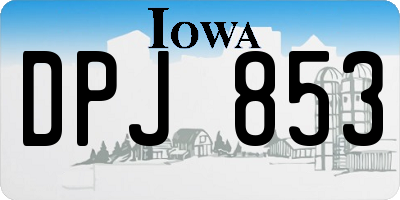 IA license plate DPJ853
