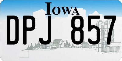 IA license plate DPJ857