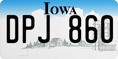 IA license plate DPJ860