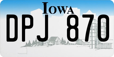 IA license plate DPJ870