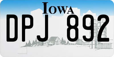 IA license plate DPJ892