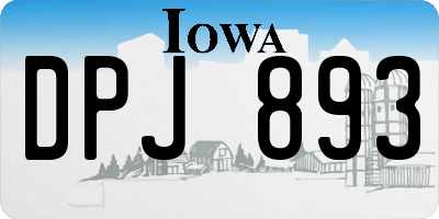 IA license plate DPJ893