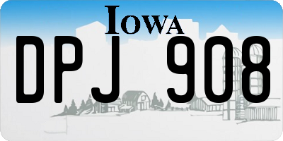 IA license plate DPJ908