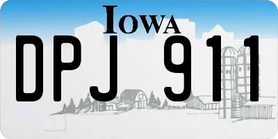IA license plate DPJ911