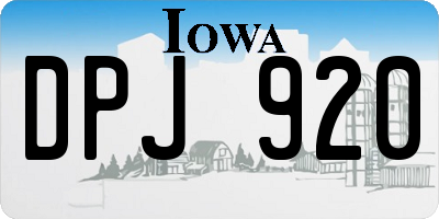 IA license plate DPJ920