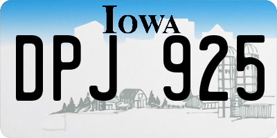 IA license plate DPJ925