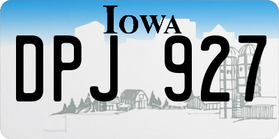 IA license plate DPJ927
