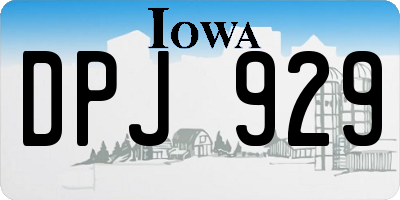 IA license plate DPJ929