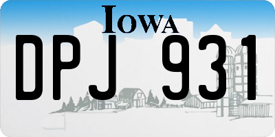 IA license plate DPJ931