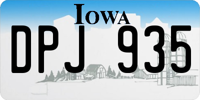 IA license plate DPJ935