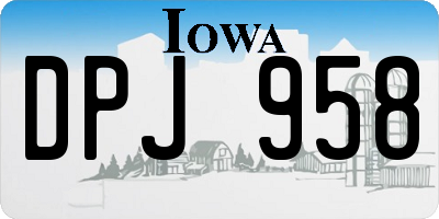 IA license plate DPJ958