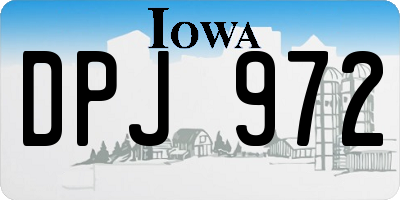 IA license plate DPJ972