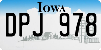 IA license plate DPJ978
