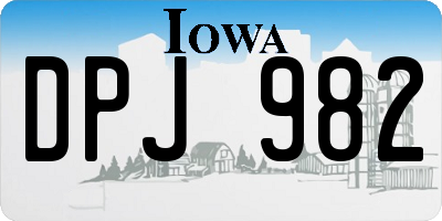 IA license plate DPJ982