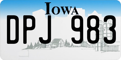 IA license plate DPJ983