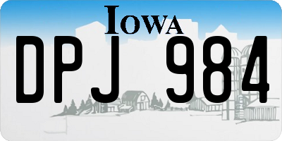 IA license plate DPJ984