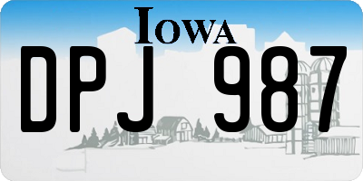 IA license plate DPJ987